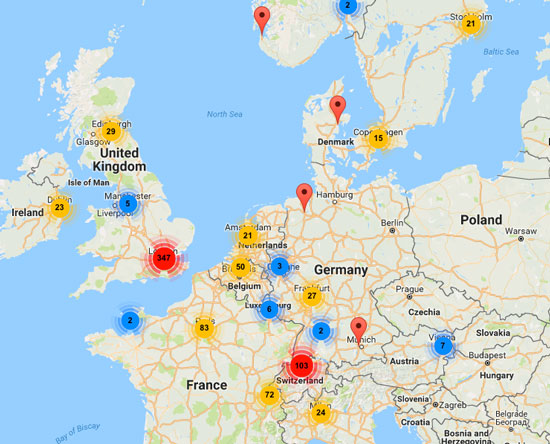  CorporateAccessNetwork’s interactive institution map
