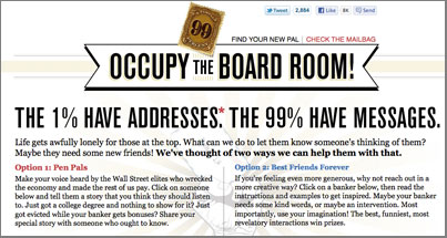 Occupy the Boardroom site